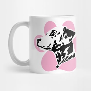 Dalmatian Pink Paw Print Art Mug